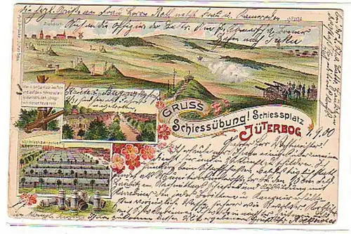 14006 Ak Lithographie Salutation de Jüterbog 1900