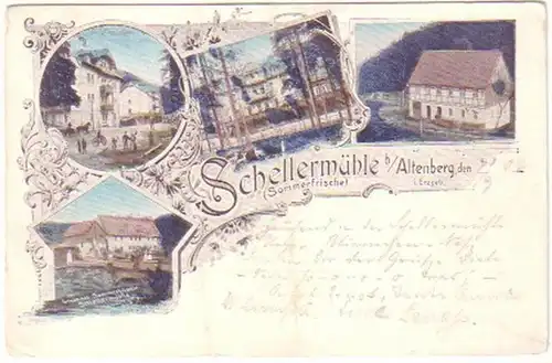 13983 Ak Lithographie Schellermühle bei Altenberg 1906