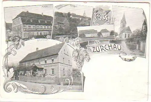 13963 Mehrbild Ak Gruß aus Zürchau Gasthof 1899