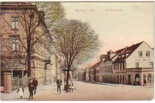 13956 Ak Werdau in Sachsen Bahnhofstrasse 1911