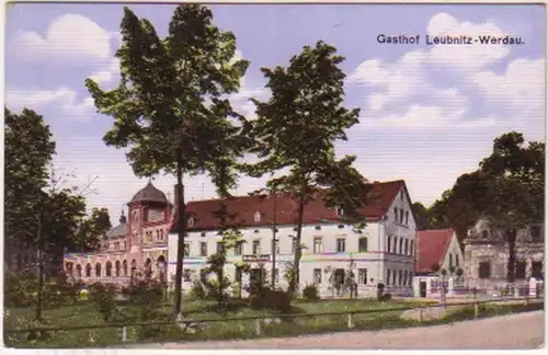 13955 Ak Gasthof Leubnitz Werdau um 1910