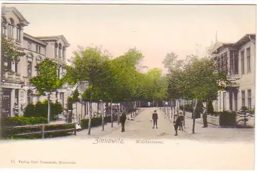 13952 Ak Zinnowitz Waldstraße mit Kindern um 1900