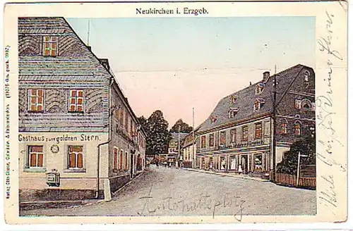 13915 Ak Neukirchen Hostel zum Golden Star 1911