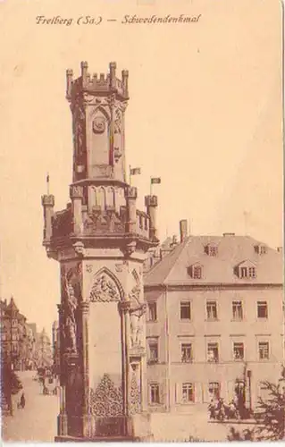 13913 Ak Freiberg Sachsen Saxe Monument suédois vers 1920
