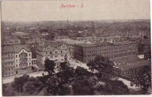 13863 Ak Zwickau in Sachsen Totalansicht um 1920