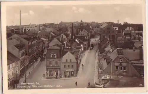 13847 Ak Meerane in Sa. Hindenburg Platz um 1940