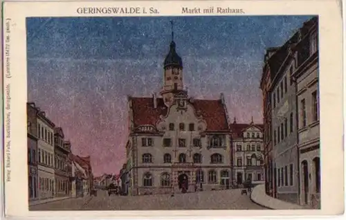 13819 Ak Weinswalde marché avec hôtel de ville vers 1910