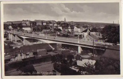 13817 Ak Aue in Sachsen Brückenneubau um 1940