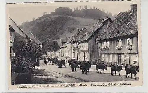 13814 Ak Wieda Arzine du Sud Vue de rue Cuisses de vaches vers 1940