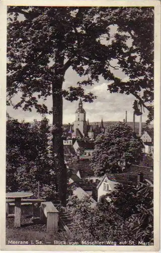 13798 Ak Meerane in Sa. Blick vom Möschler Weg 1939