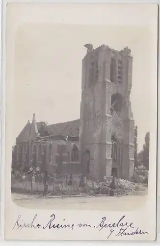 13773 Photo Ak Ruine Eglise de Becelaere en Flandre vers 1915