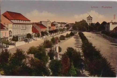 13759 Ak Lötzen Ostpreussen Marktplatz um 1910