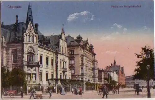 13751 Ak Chemnitz Partie am Hauptbahnhof um 1910