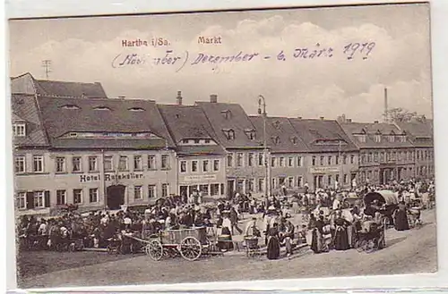 13749 Ak Hartha en Sachsen Markt et Ratskeller 1919