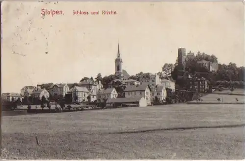 13743 Ak Stolpen Schloss und Kirche 1911