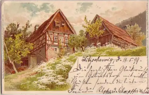 13734 Ak Lithographie Sächsische Schweiz 1899