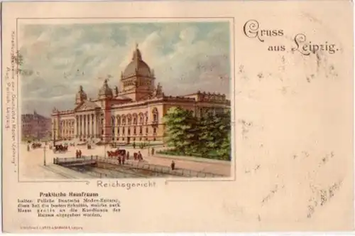 13732 Ak Lithographie Gruss aus Leipzig um 1900