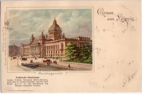 13732 Ak Lithographie Gruss de Leipzig vers 1900