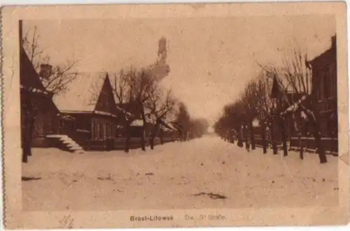 13731 Feldpost Ak Brest Litowsk die "G" Strasse 1917