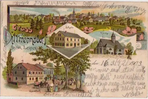13701 Ak Lithographie Gruß aus Dittmannsdorf 1903