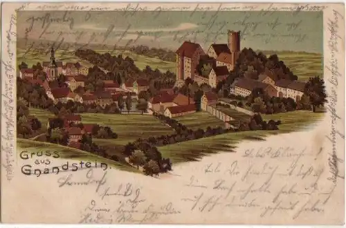 13682 Ak Lithographie Gruß aus Gnandstein 1902