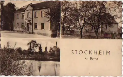 13672 Multi-image Ak Stockheim Kreis Borna 1955