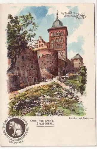13665 Publicité des usines de féculerie d'Hoffmann Ak Salut de Lubeck vers 1900