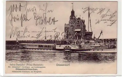 13662 Ak Düsseldorf Salondampfer Prinz Heinrich 1904