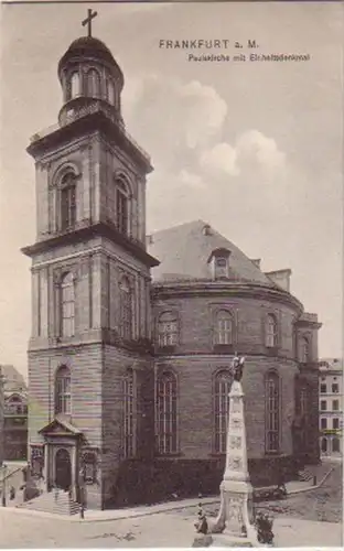 13652 Ak Frankfurt a.M. Paulskirche mit Einheitsdenkmal