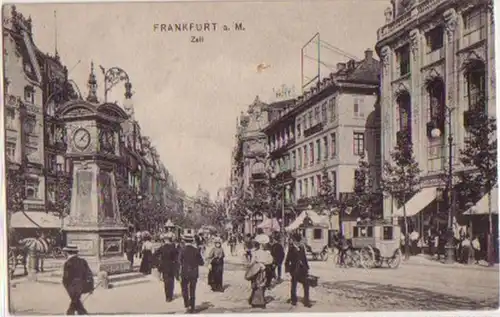 13648 Ak Frankfurt am Main Zeil avec trafic 1908