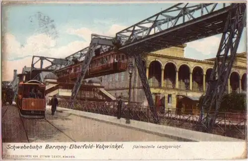 13640 Ak Barmen Elberfeld Vohwinkel Bahn 1907