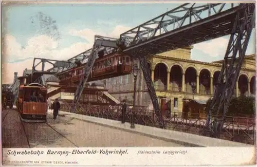 13640 Ak Barmen Elberfeld Vohwinkel Schwebebahn 1907