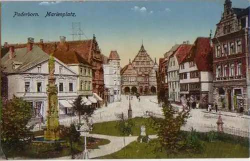13636 Ak Paderborn Marienplatz 1919