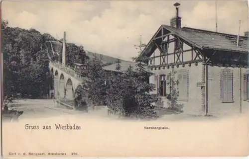 13625 Ak Salutation de Wiesbaden Nerobergbahn vers 1900