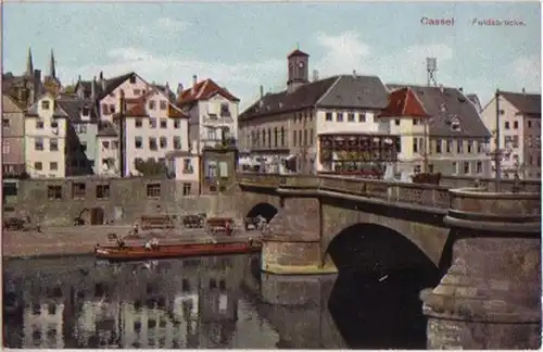 13601 Ak Cassel Pont Fulda vers 1920