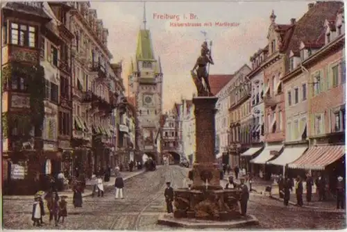 13581 Ak Freiberg Kaiserstraße mit Martinstor um 1907