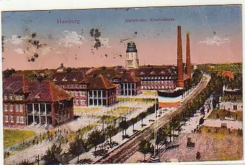 13568 Ak Hamburg Barmbecker Hôpital 1922