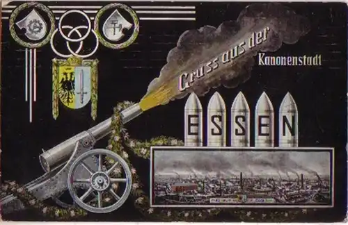 13556 Ak Gruß aus der Kanonenstadt Essen 1909