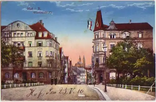 13513 Feldpost Ak Hof in Bayern Wörthstrasse 1916