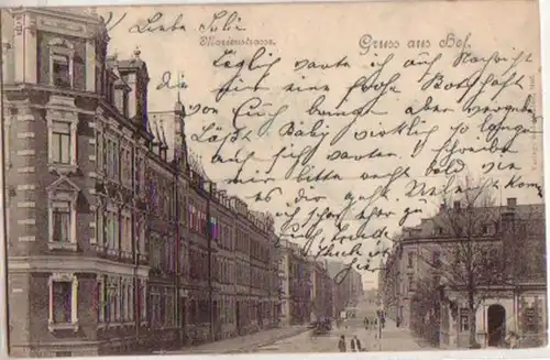 13511 Ak Gruss aus Hof Marienstrasse 1901