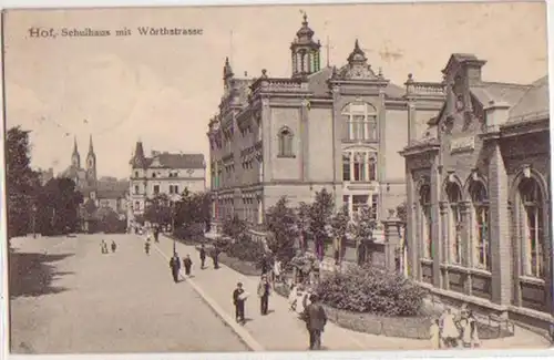 13509 Ak Hof Schulhaus avec Wörthstraße 1909