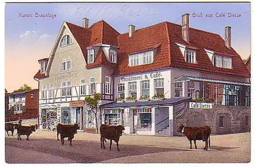 13497 Ak Gruß aus Café Dietze Braunlage um 1910
