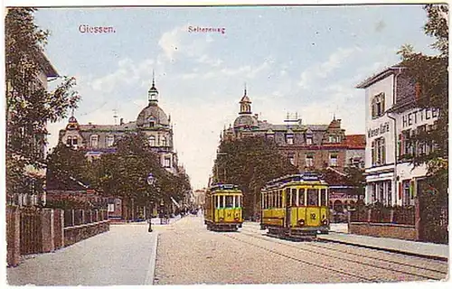 13483 Ak Giessen Seltersweg mit Straßenbahn 1916