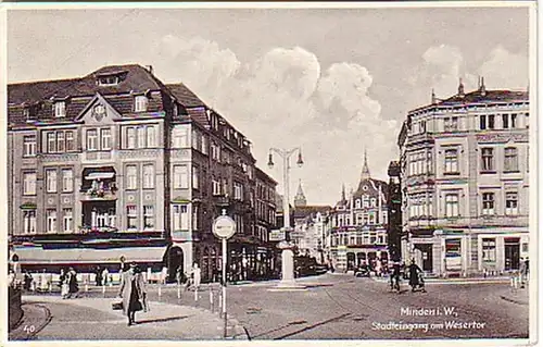 13469 Ak Minden in W. Stadteingang am Wesertor 1937