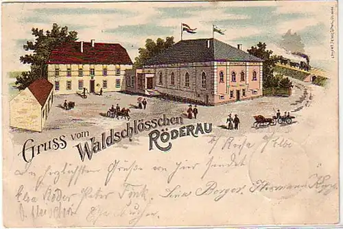 13445 Ak Gruß vom Waldschlösschen Röderau 1901