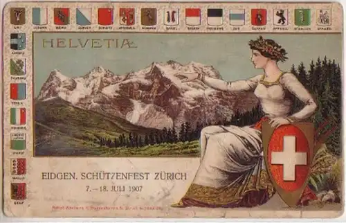 13439 Ak Fête fédérale de la protection Zurich 1907