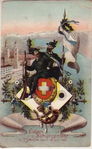 13438 Ak Fête fédérale de la protection Zurich 1907