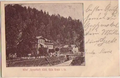 13417 Ak Edle Krone Hotel "Unverhofft Glück" 1906