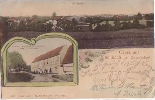 13381 Ak Gruß aus Steinbach bei Kesselsdorf 1906