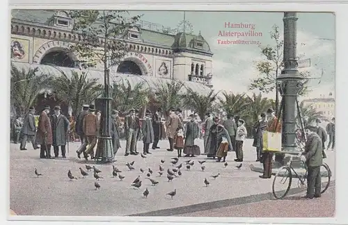 13366 Ak Hamburg Alsterpavillon Pigeons nourrir 1910